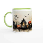Halloween Ceramic Mug – Three Unique Watercolour Scenes – 11oz