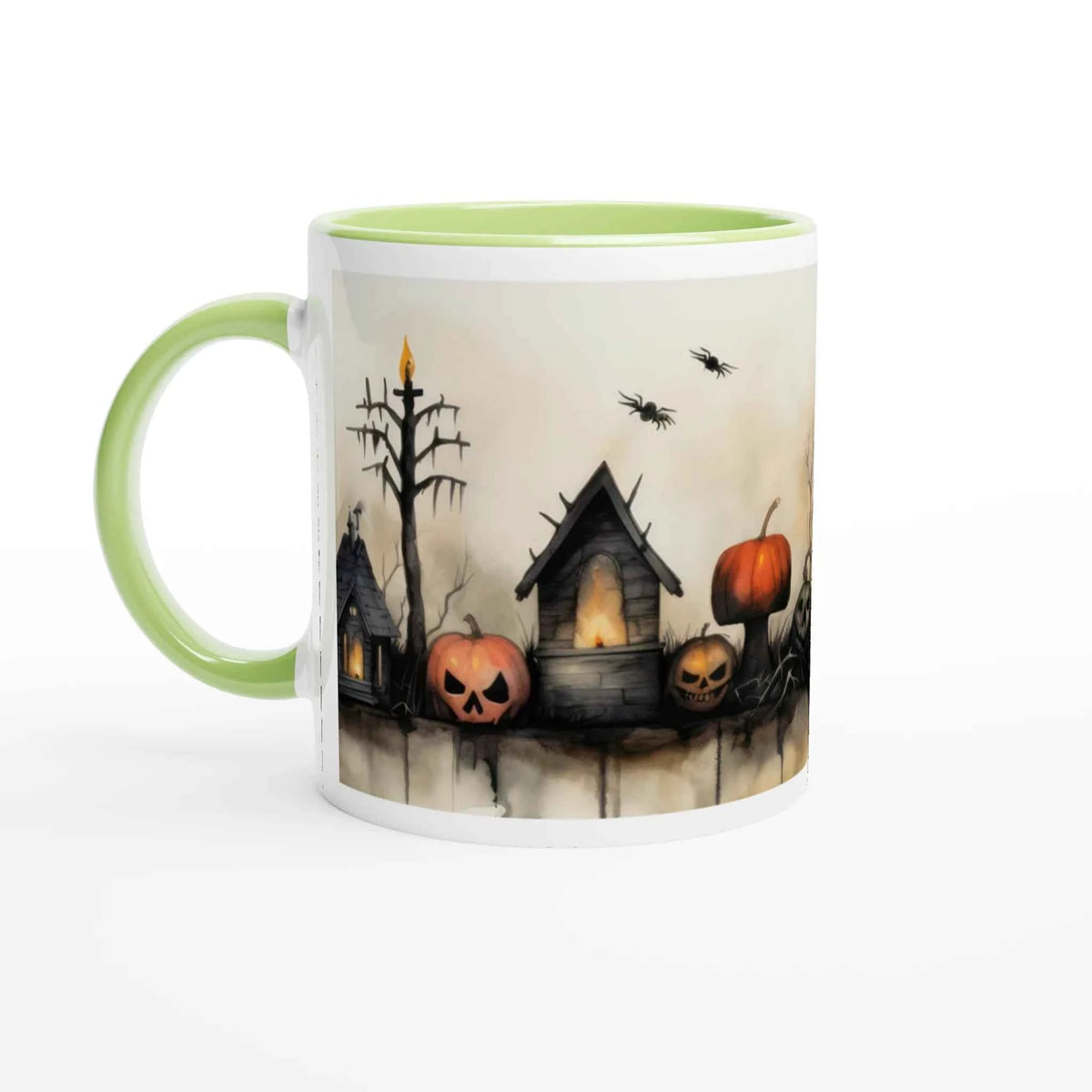 Halloween Ceramic Mug – Three Unique Watercolour Scenes – 11oz