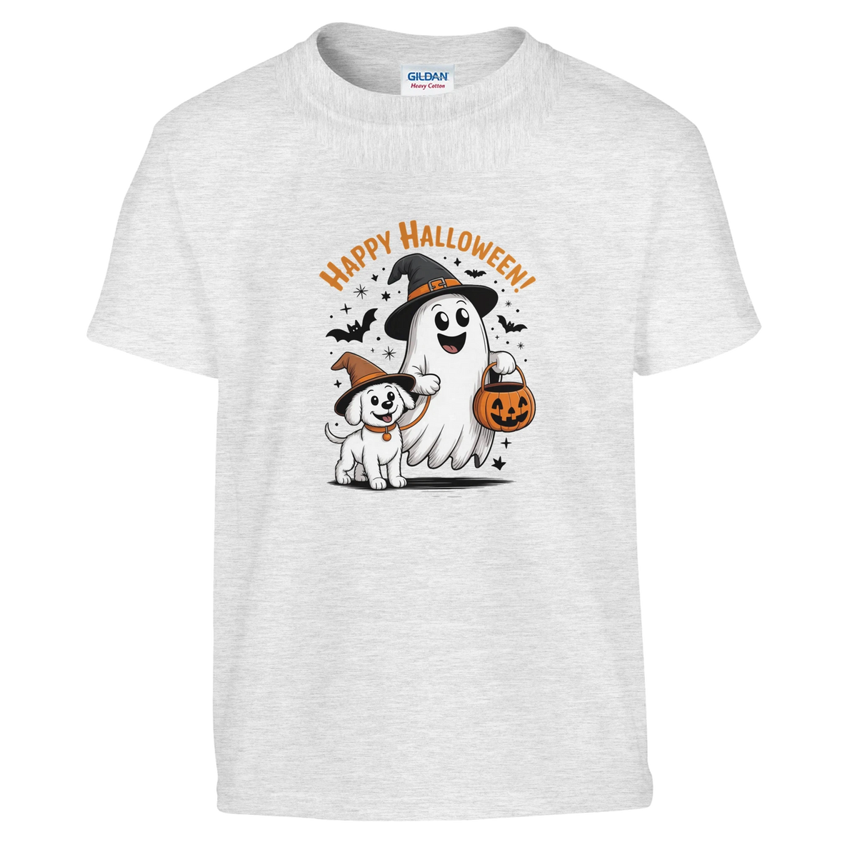 Kids Happy Halloween Spooky Dog T-Shirt - Comfortable Cotton Graphic Tee