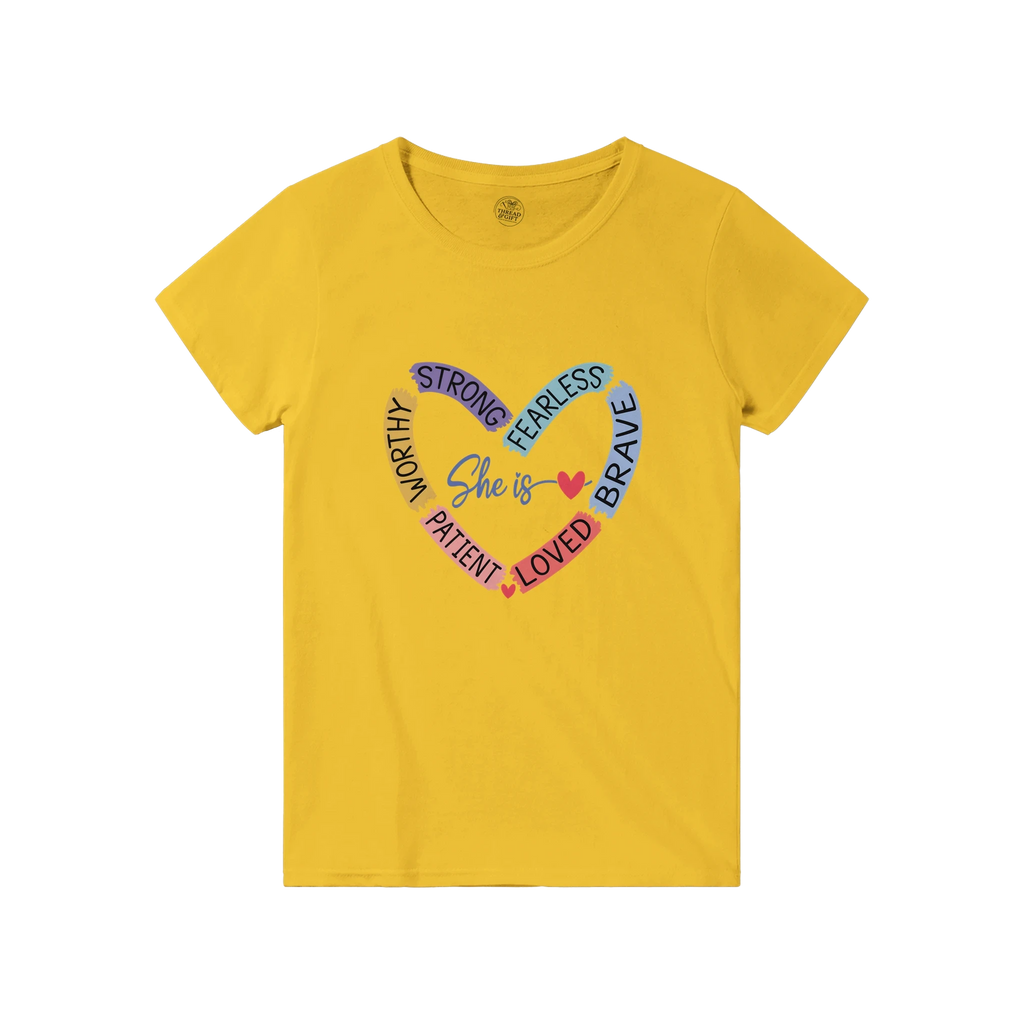 She is Heart Affirmation T-Shirt – Premium Graphic Tee