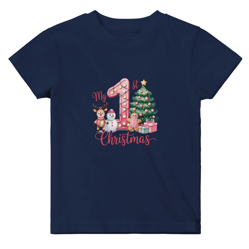 My 1st Christmas Baby Crewneck T-Shirt – 100% Cotton First Christmas Gift