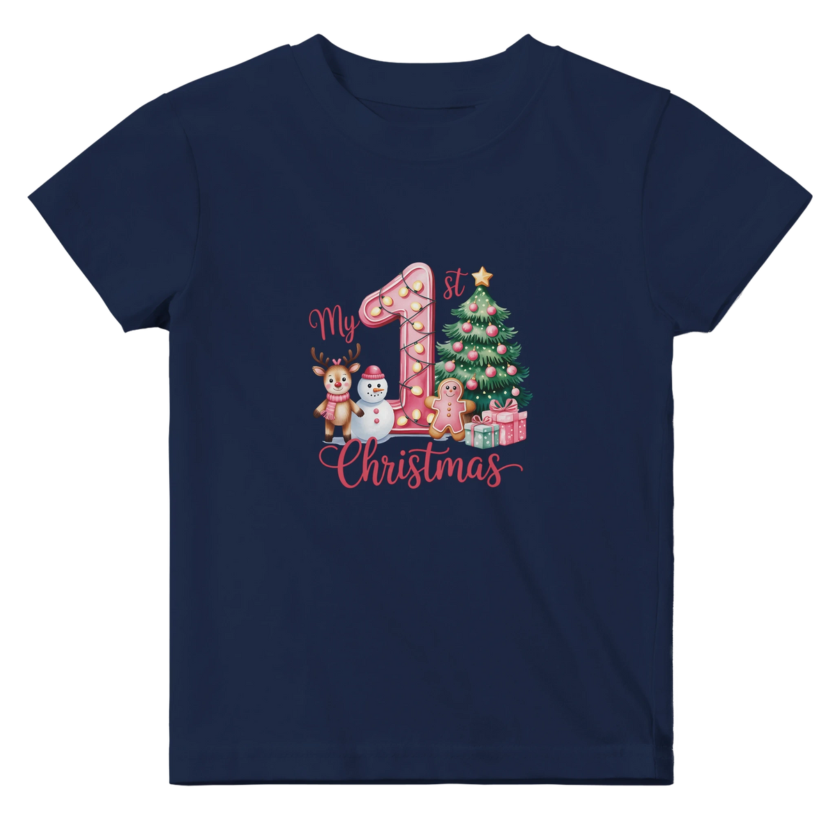 My 1st Christmas Baby Crewneck T-Shirt – 100% Cotton First Christmas Gift