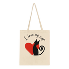 I Love My Cat Cotton Tote Bag – Durable Eco-Friendly Shopper