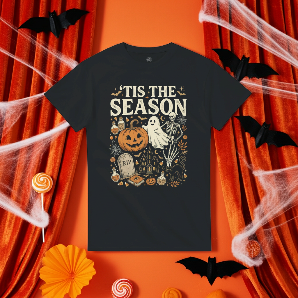 'Tis the Season Halloween Unisex T-Shirt – Premium Heavyweight Cotton Tee