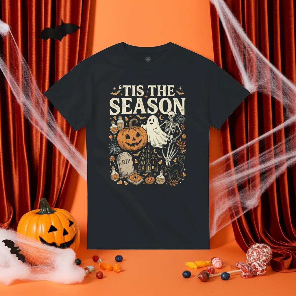 'Tis the Season Halloween Unisex T-Shirt – Premium Heavyweight Cotton Tee