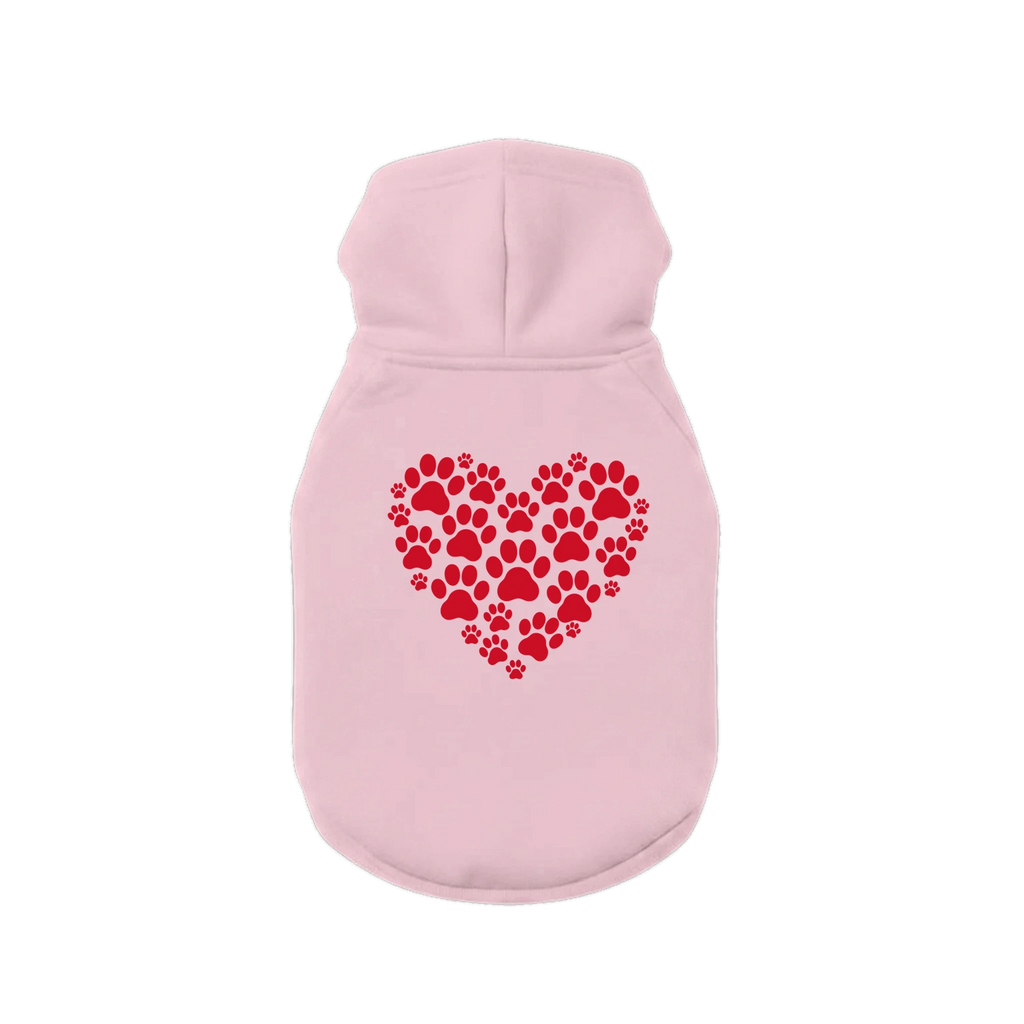 Heart 'Love' Dog Hoodie – Premium Brushed Cotton Dog Sweatshirt