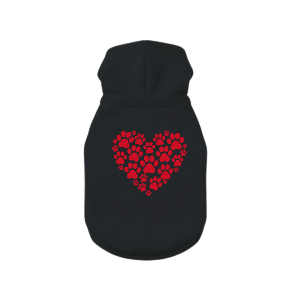 Heart 'Love' Dog Hoodie – Premium Brushed Cotton Dog Sweatshirt