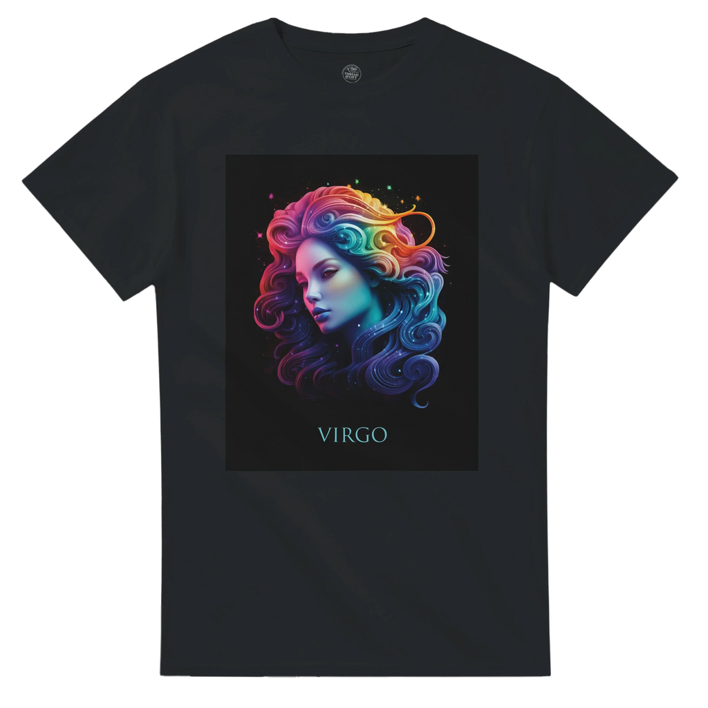 Neon Zodiac Graphic T-Shirt | Heavyweight Cotton Astrology Apparel