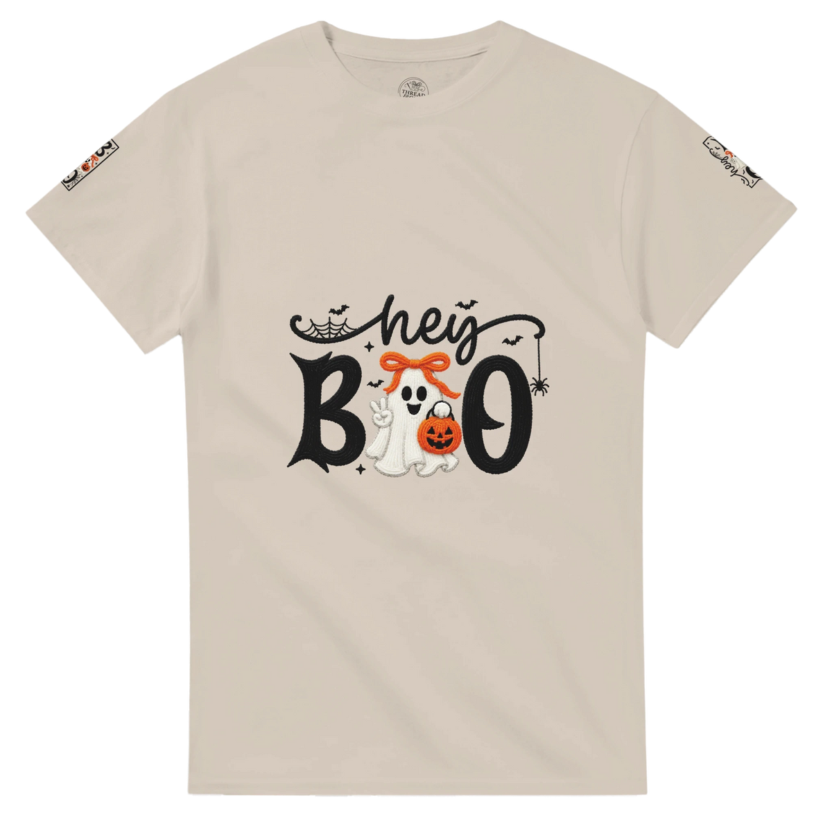 Hey Boo Halloween Graphic T-Shirt – Premium Heavyweight Cotton Tee