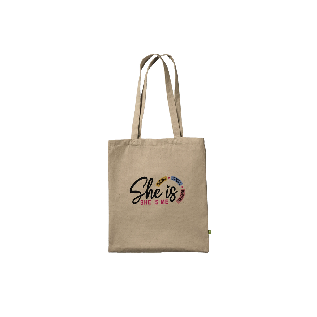 She Is Affirmations Premium Cotton Tote Bag – Empowering Everyday Carry