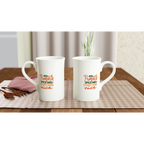 Pumpkin Spice and Everything Nice Slim Porcelain Mug – 10oz Glossy White Finish