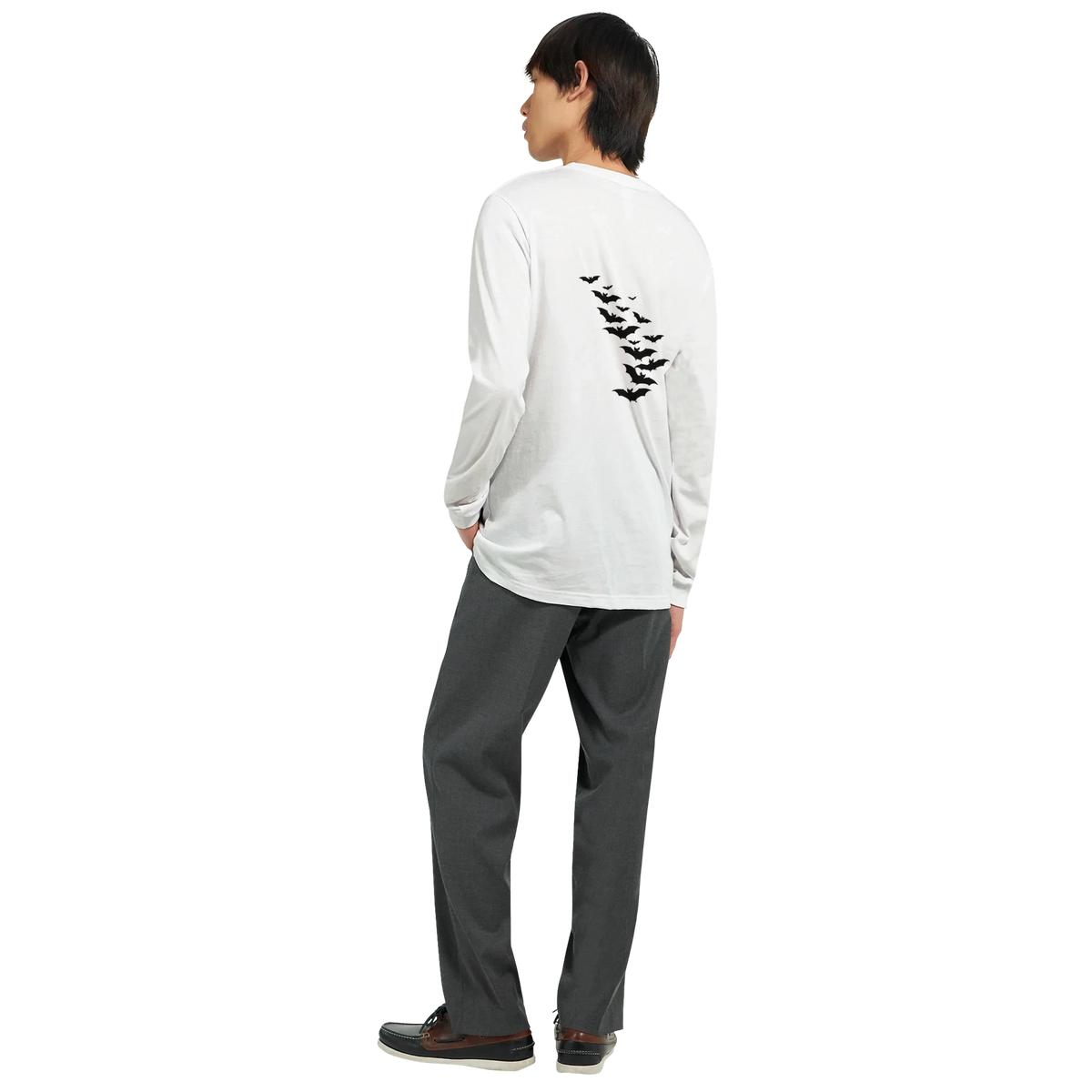 Bat Long Sleeve Halloween T-Shirt – Premium Combed Cotton Crew Neck