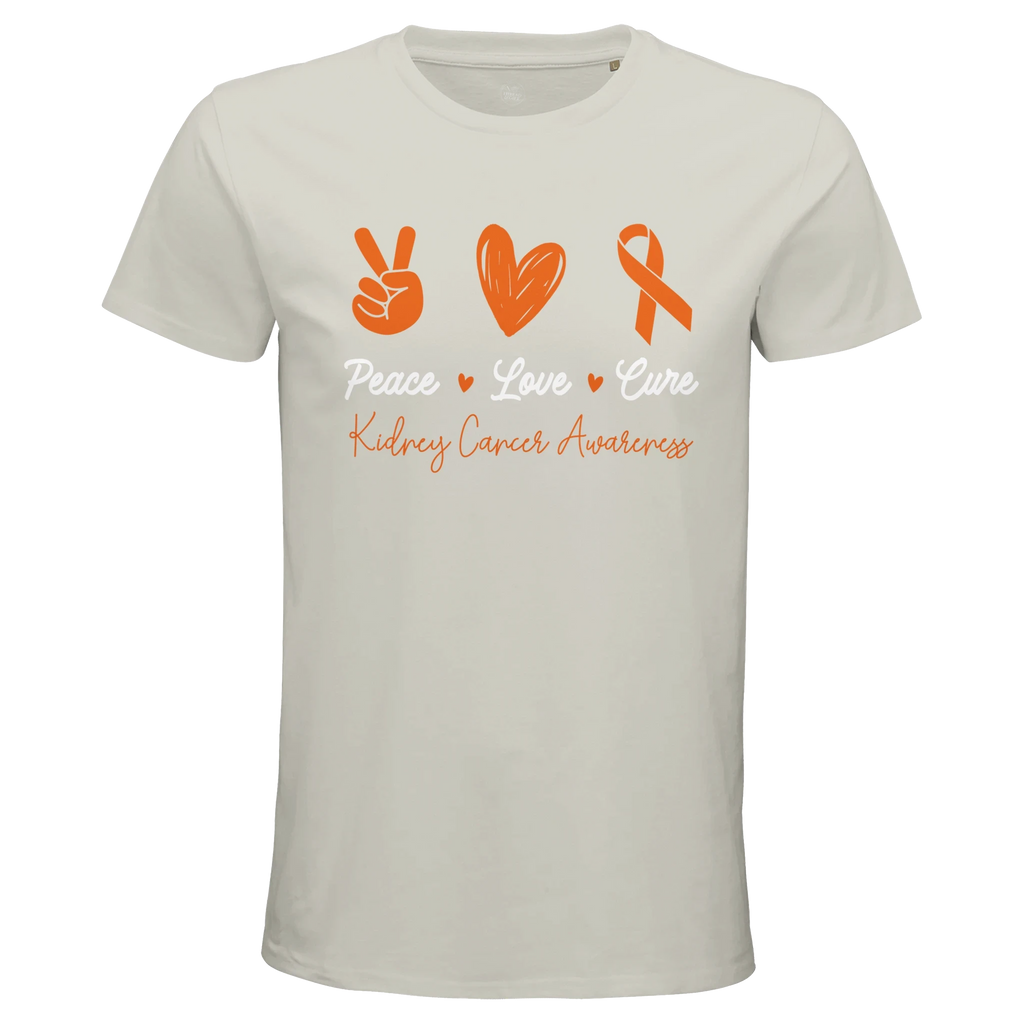 Peace, Love and Cure Kidney Cancer Awareness Men's Fitted T-Shirt