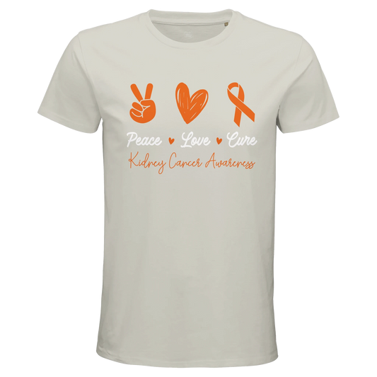 Peace, Love and Cure Kidney Cancer Awareness Men's Fitted T-Shirt