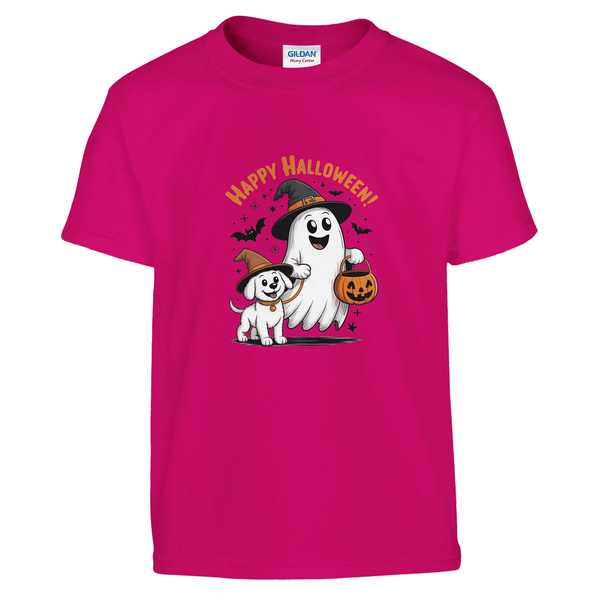 Kids Happy Halloween Spooky Dog T-Shirt - Comfortable Cotton Graphic Tee