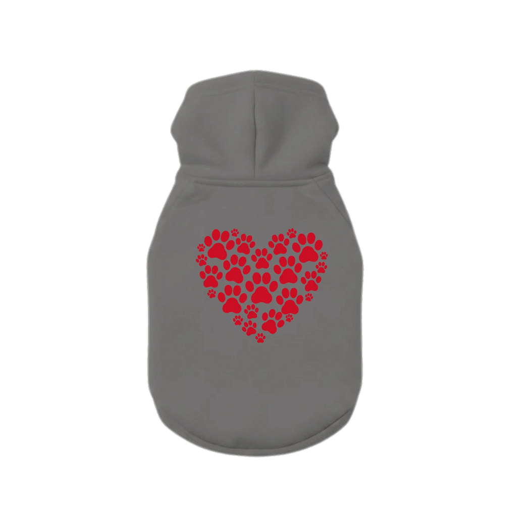 Heart 'Love' Dog Hoodie – Premium Brushed Cotton Dog Sweatshirt