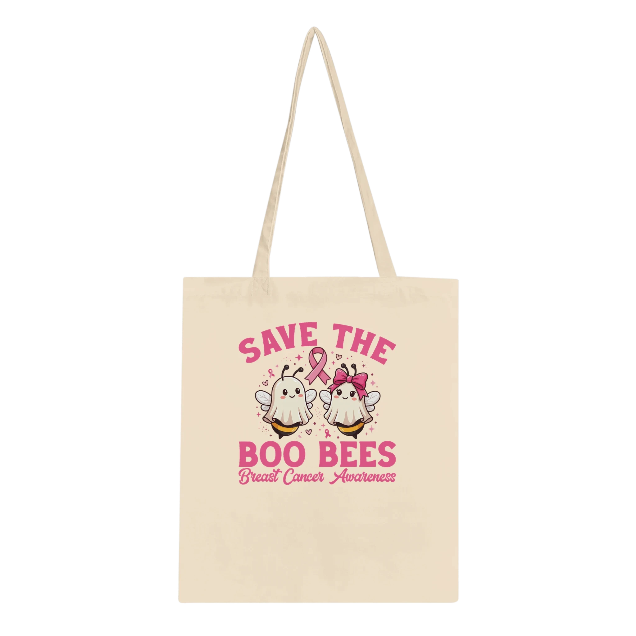 Save the Boo Bees Breast Cancer Awareness Halloween Tote Bag