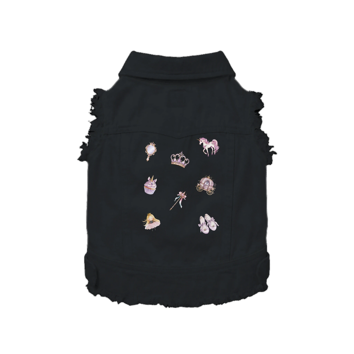 Princess Dog Denim Jacket – Stylish Indigo & Black Pet Outerwear