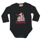 My 1st Christmas Long Sleeve Baby Bodysuit – Premium Cotton Festive Onesie