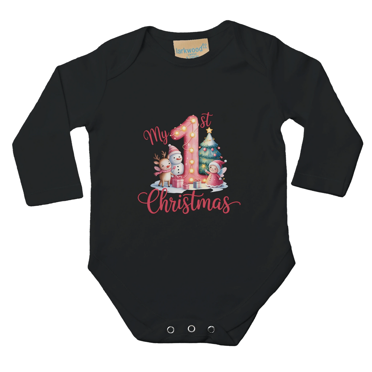 My 1st Christmas Long Sleeve Baby Bodysuit – Premium Cotton Festive Onesie