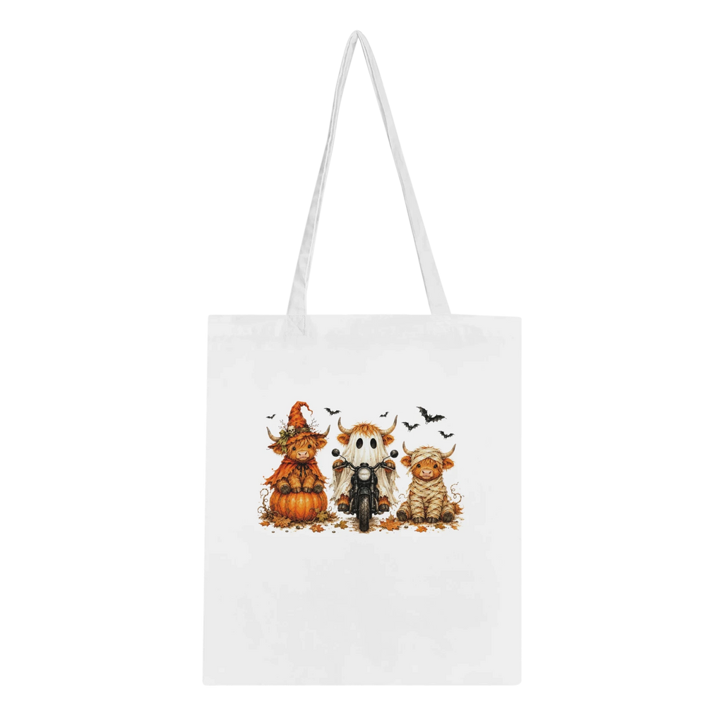 Autumn Highland Cow Tote Bag – Eco-Friendly 100% Cotton Shopper