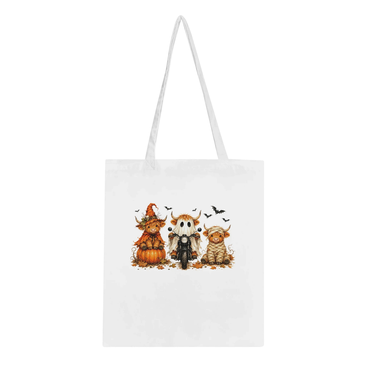 Autumn Highland Cow Tote Bag – Eco-Friendly 100% Cotton Shopper