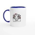 Personalised Ghost Design Ceramic Mug – Custom 11oz Drinkware with Colourful Accents