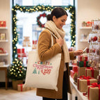Crazy Christmas Lady Tote Bag - 100% Cotton Reusable Shopper