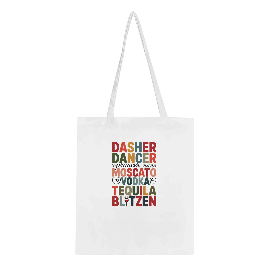 Dasher, Dancer, Prancer... Vodka Tote Bag – Eco-Friendly Cotton Tote