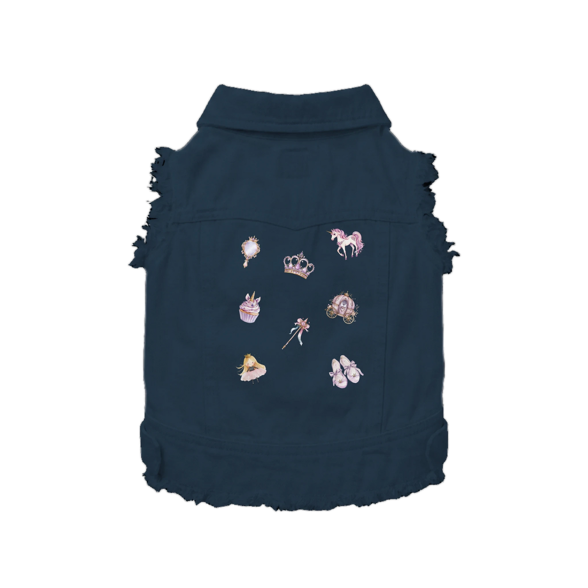 Princess Dog Denim Jacket – Stylish Indigo & Black Pet Outerwear