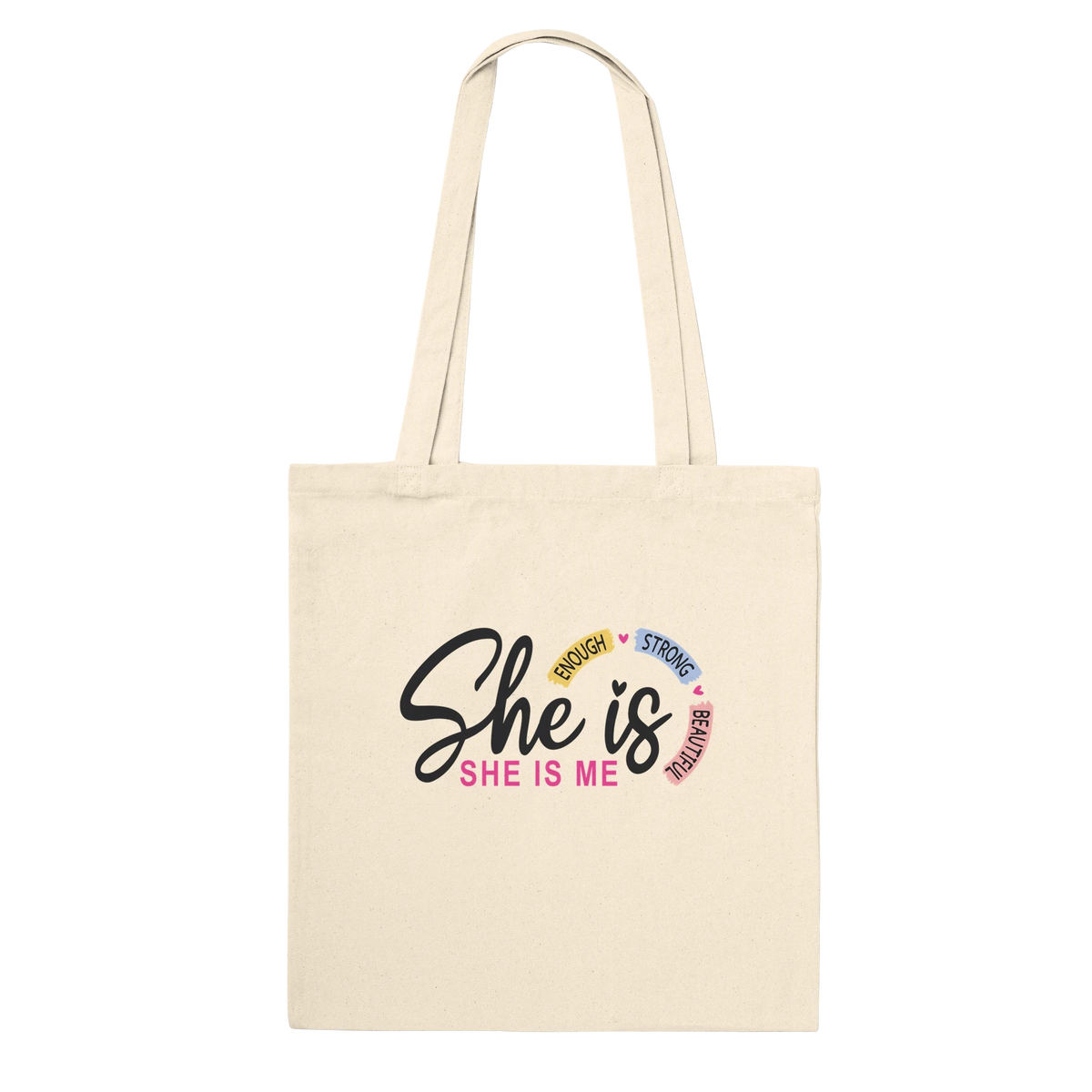 She Is Affirmations Premium Cotton Tote Bag – Empowering Everyday Carry