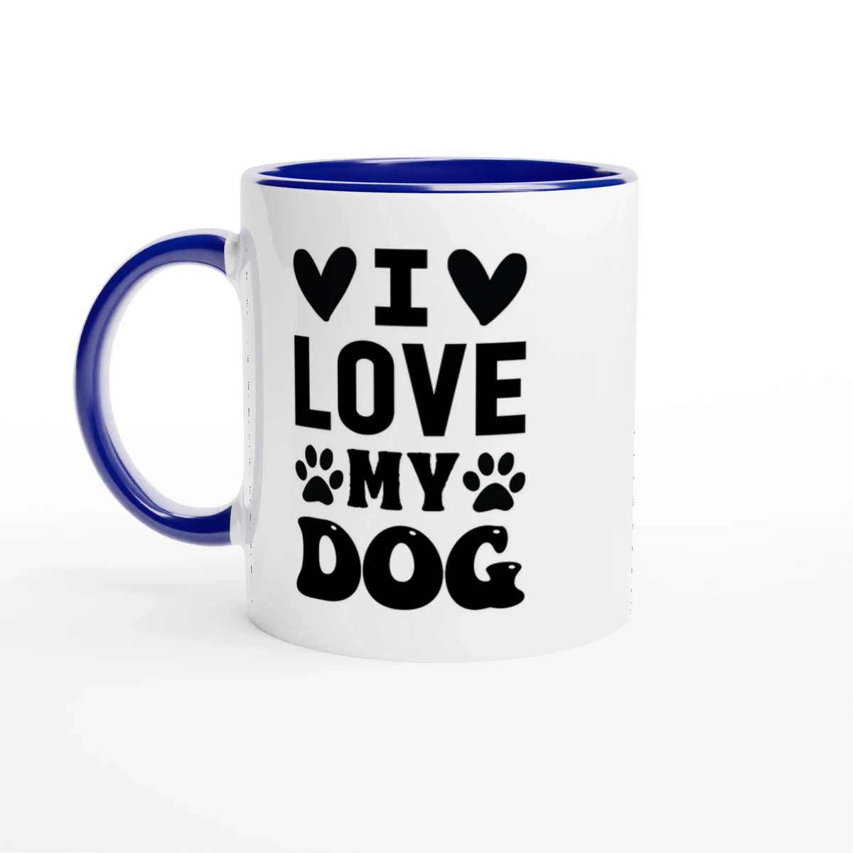 I Love My Dog Ceramic Coffee Mug | 11oz Glossy Two-Tone Mug