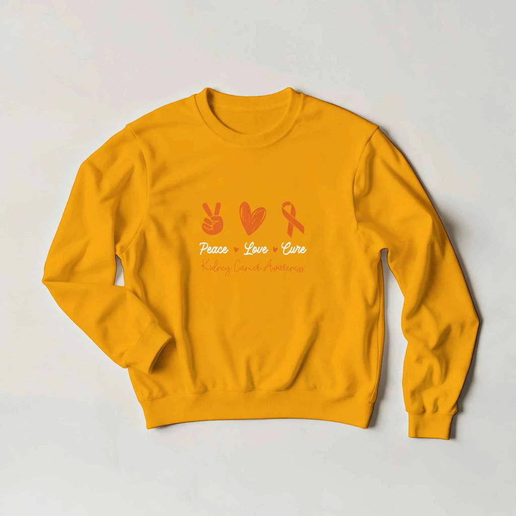 Peace Love Cure Kidney Cancer Unisex Sweatshirt – Support Kidney Cancer UK