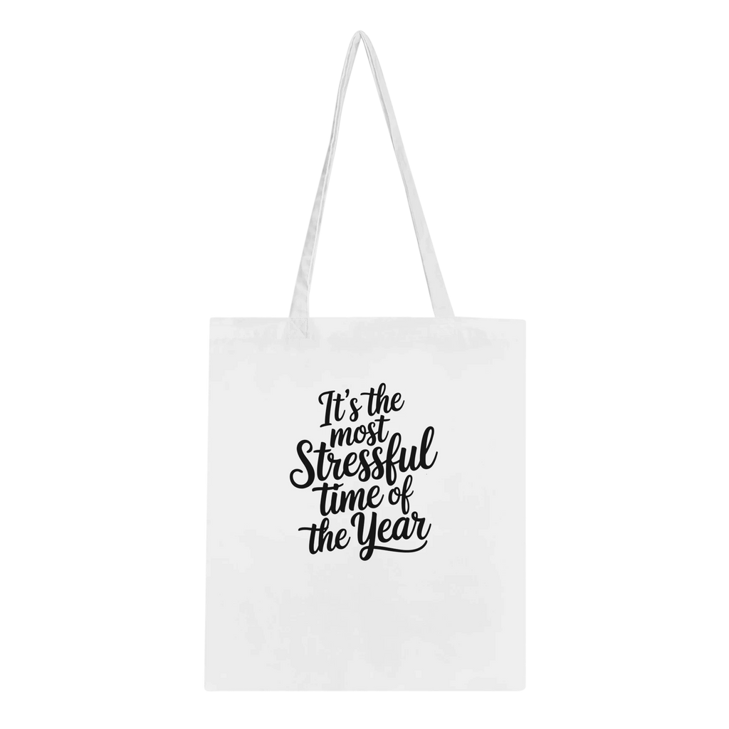 Hum Bug Cotton Tote Bag - Funny Seasonal Quote Shopper for Grumpy Holiday Lovers