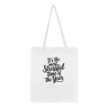 Hum Bug Cotton Tote Bag - Funny Seasonal Quote Shopper for Grumpy Holiday Lovers