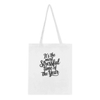 Hum Bug Cotton Tote Bag - Funny Seasonal Quote Shopper for Grumpy Holiday Lovers