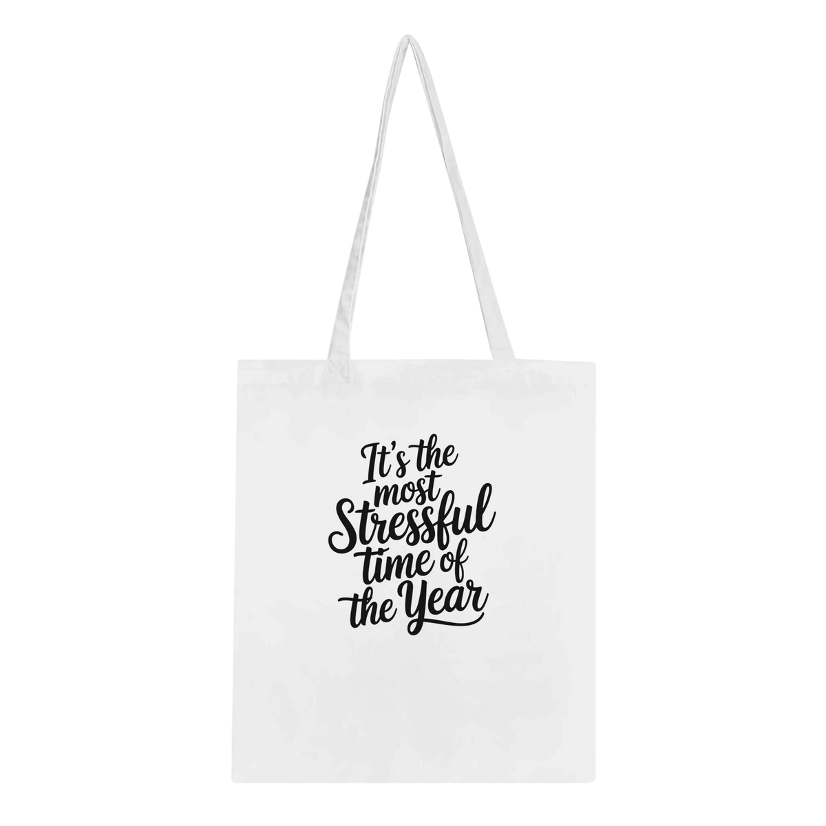 Hum Bug Cotton Tote Bag - Funny Seasonal Quote Shopper for Grumpy Holiday Lovers