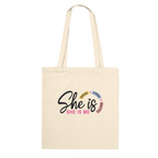 She Is Affirmations Premium Cotton Tote Bag – Empowering Everyday Carry