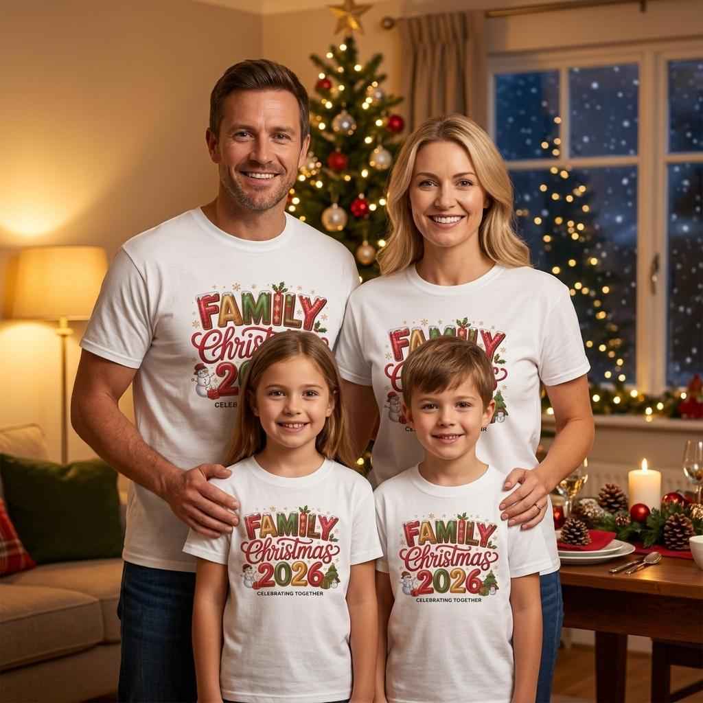 Family Christmas 2026 Matching T-Shirt Range - Adult & Children's Festive Apparel