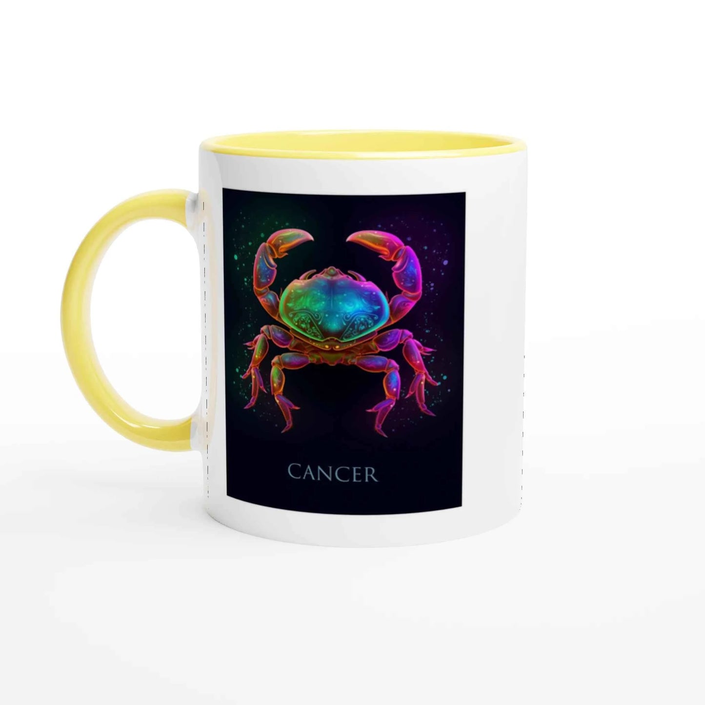 Neon Zodiac Sign Ceramic Mug Collection – 11oz Coloured Rim & Handle
