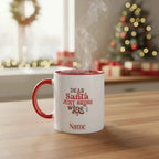 Dear Santa Just Bring Wine Ceramic Mug - Premium Glossy Finish