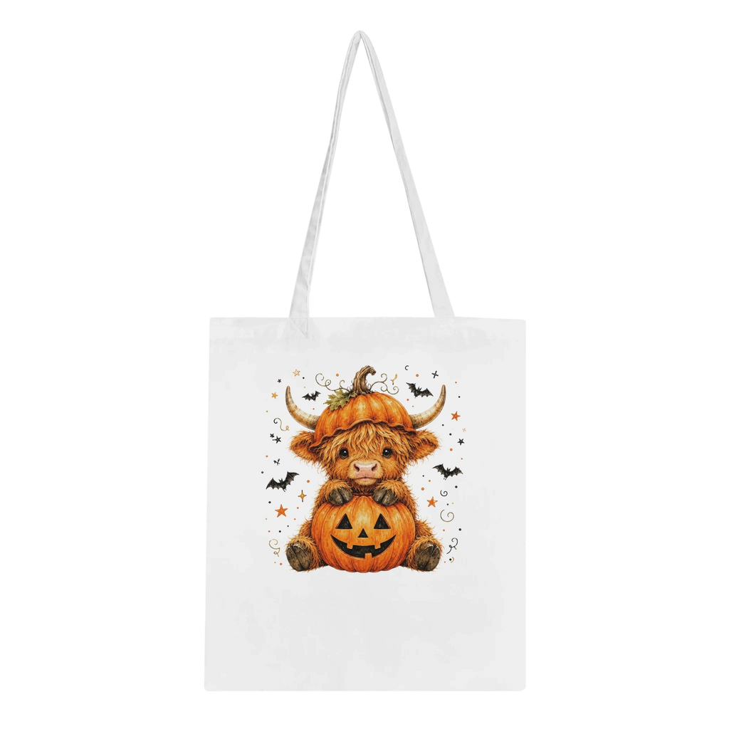Autumn Highland Cow Tote Bag – Eco-Friendly 100% Cotton Shopper