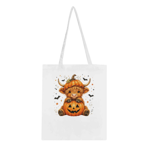 Autumn Highland Cow Tote Bag – Eco-Friendly 100% Cotton Shopper