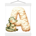 Animal Alphabet Poster with Pine Hanger - Educational Nursery Wall Art