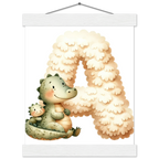 Animal Alphabet Poster with Pine Hanger - Educational Nursery Wall Art