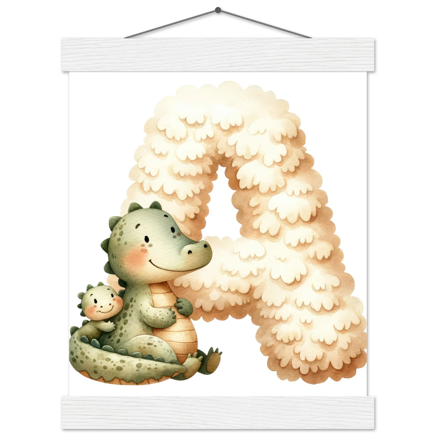 Animal Alphabet Poster with Pine Hanger - Educational Nursery Wall Art