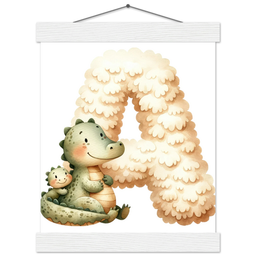 Animal Alphabet Poster with Pine Hanger - Educational Nursery Wall Art