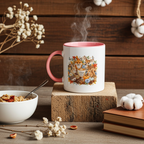 Cozy Autumn Woodland Ceramic Coffee Mug - 11oz Coloured Accent Mug