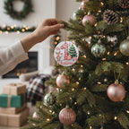 My 1st Christmas Ceramic Ornament – Pink Number One Festive Friends