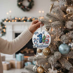 Ceramic Ornament 4 My First Christmas Blue